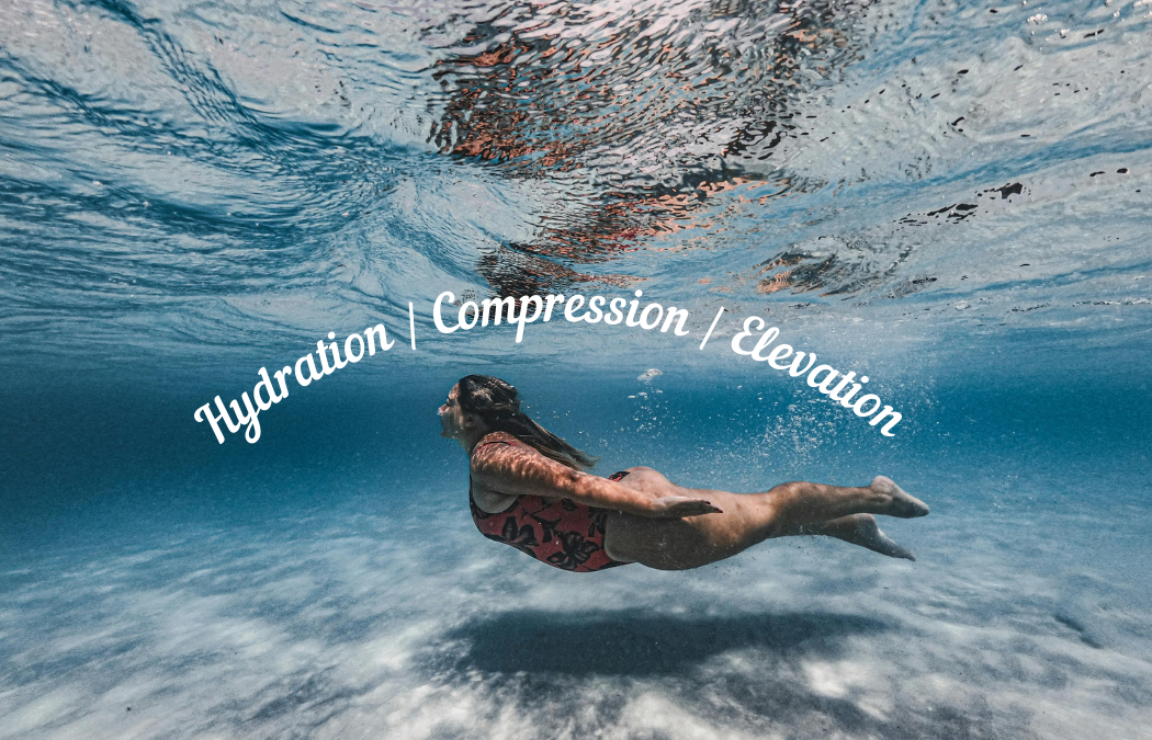 Hydration, Compression, Elevation with swimmer