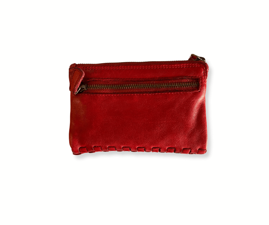 Scarlet Artisan Elegance Woven Wallet - back view closed