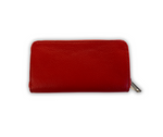 BellaRosa Classic Zip Wallet - closed in crimson - back view