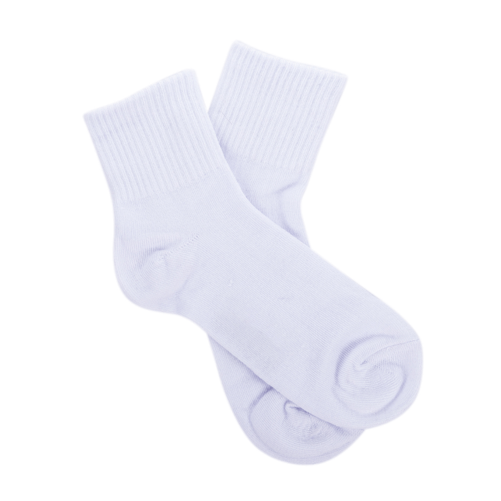 Bundle of 3 diabetic socks white - single pair front view