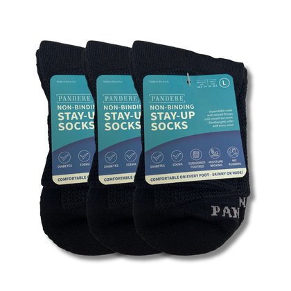 PANDERE Ankle Socks with Relaxed Fit Tops - Bundle of 3 pair