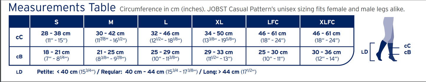 Jobst Casual Pattern Compression socks 15-20